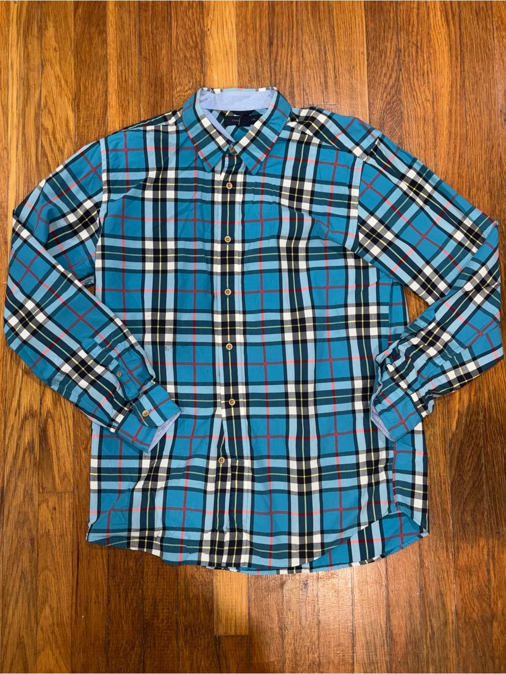 Tommy Hilfiger Teal Plaid Button-Down Shirt